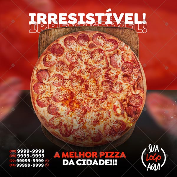 Post Story Pizzaria Vamos de Pizza Hoje Social Media PSD Editável