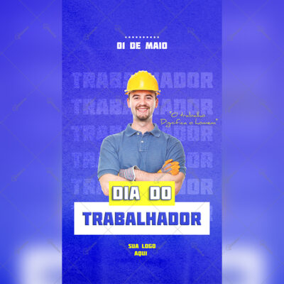 Story Dia do Trabalhador Template Social Media PSD Editável