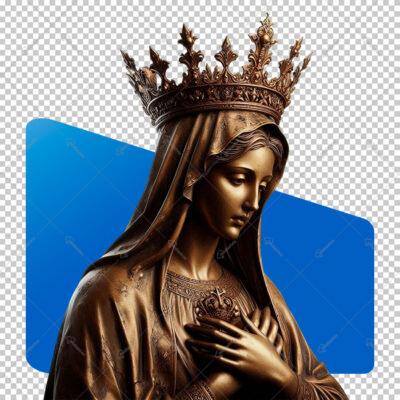 Estátua de Bronze Nossa Senhora Aparecida Para Composição Fundo Transparente PNG