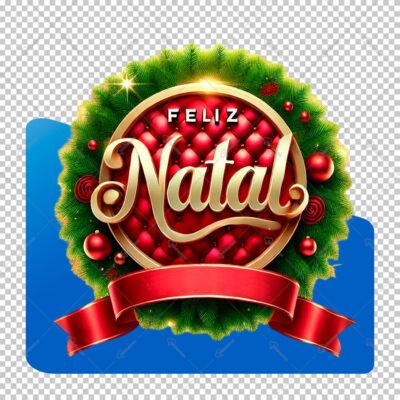 Feliz Natal Render Selo 3D Com Fundo Transparente Para Composição Natalino