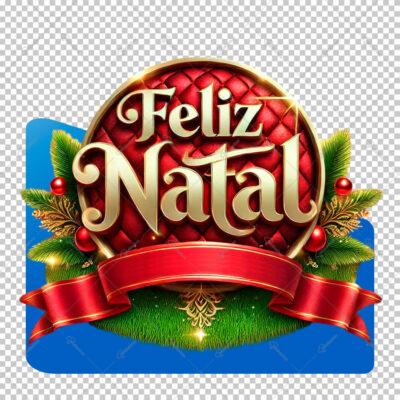 Selo Para Composição Selo 3D Fundo Transparente Feliz Natal