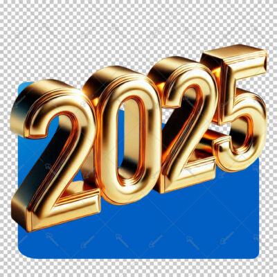 Texto 2025 Decorativo Feliz Ano Novo Selo 3D Para Composição Sem Fundo